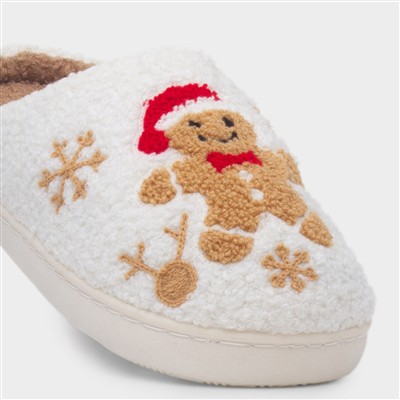Gingerbread Womens Cream Mule Slipper