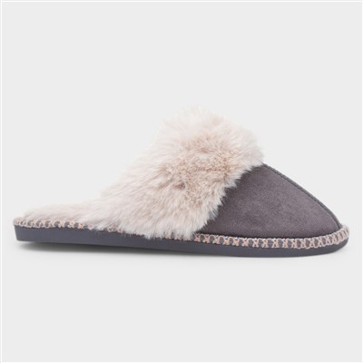 Serena Womens Grey Mule Slipper
