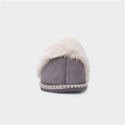 Serena Womens Grey Mule Slipper