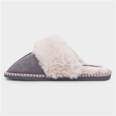 Serena Womens Grey Mule Slipper
