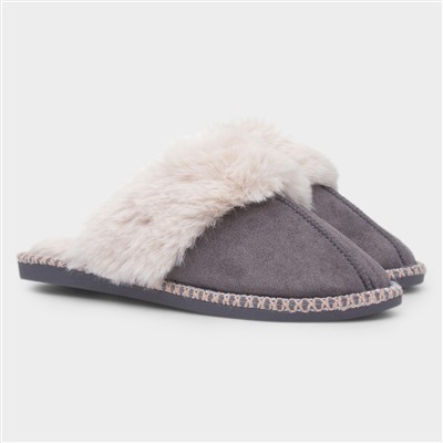 Serena Womens Grey Mule Slipper