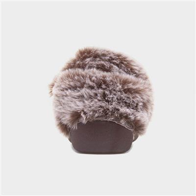 Kids Dark Brown Hedgehog Slipper