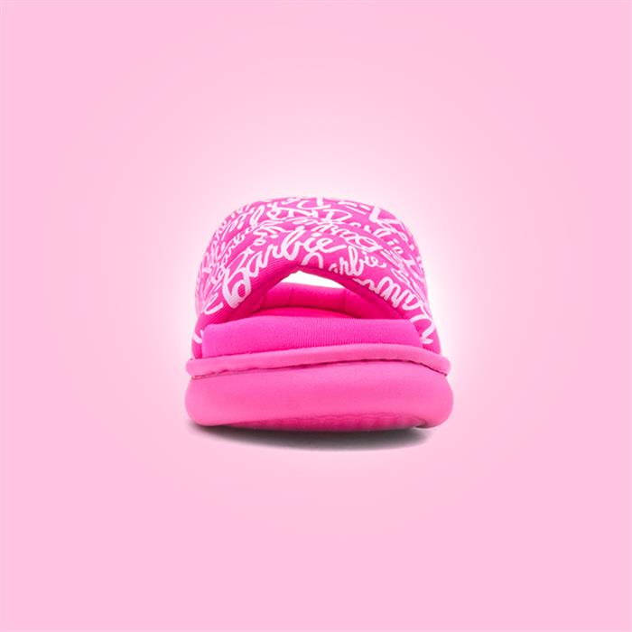 Kids Pink Fuchsia Open Toe Mule Slipper