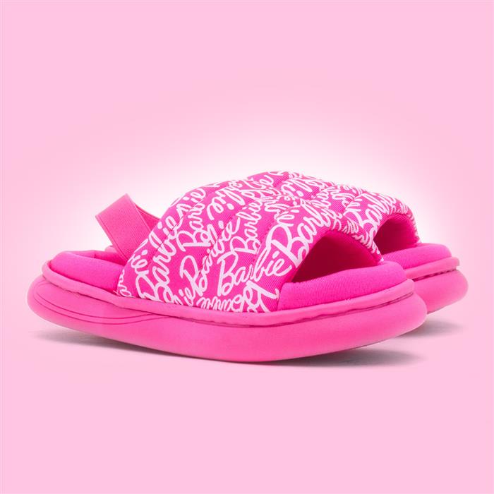 Kids Pink Fuchsia Open Toe Mule Slipper