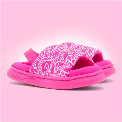 Kids Pink Open Toe Mule Slipper