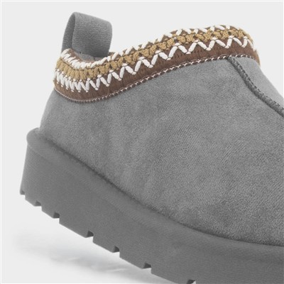 Chloe Womens Grey Clog Slipper