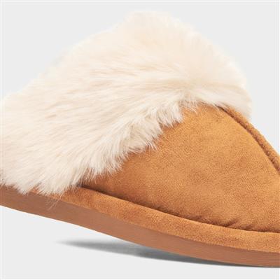 Holly Girls Tan Mule Slipper