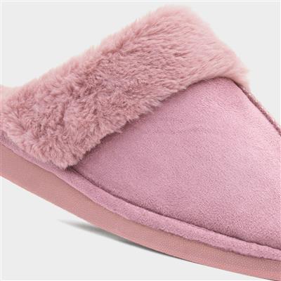 Lucy Womens Dusky Pink Mule Slipper