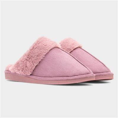 Lucy Womens Dusky Pink Mule Slipper