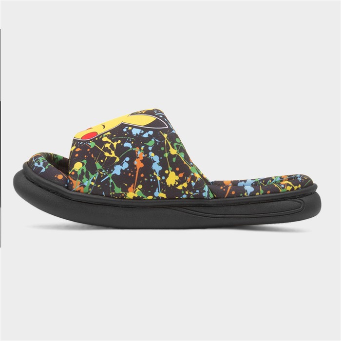 Kids Multi Pikachu Warm Lined Mule Slipper