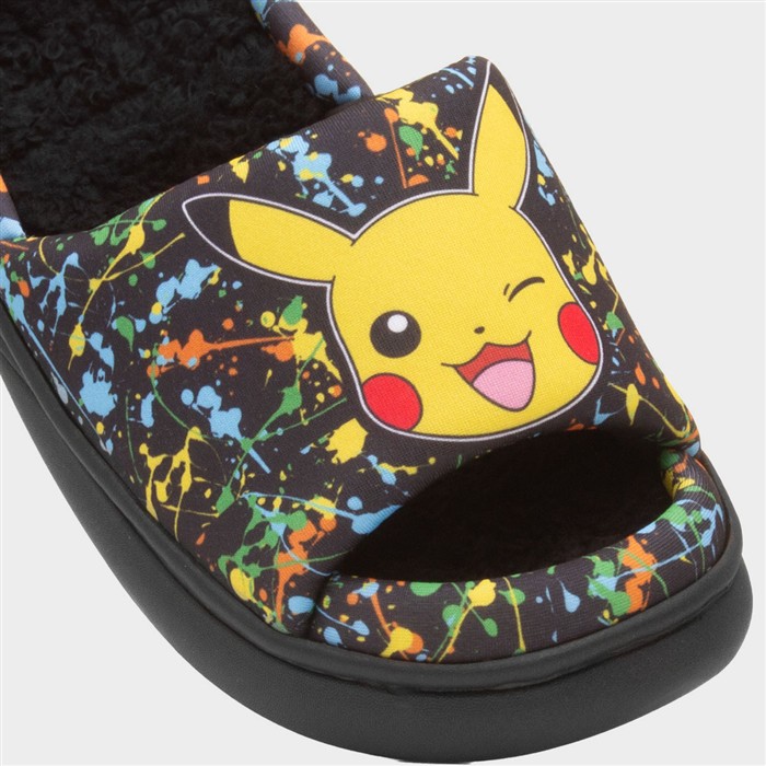 Kids Multi Pikachu Warm Lined Mule Slipper