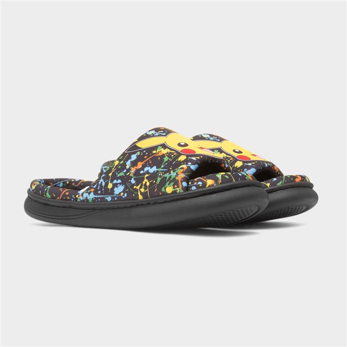 Kids Multi Pikachu Warm Lined Mule Slipper