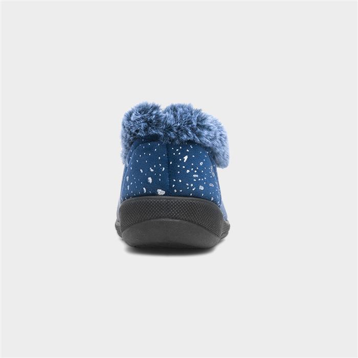 Jacinta Womens Navy Wide Fit Slippers