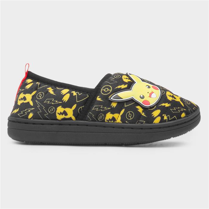 Buzz Kids Black Pikachu Full Slipper