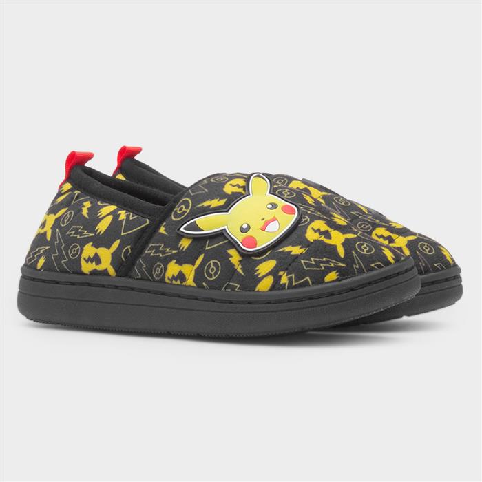 Buzz Kids Black Pikachu Full Slipper