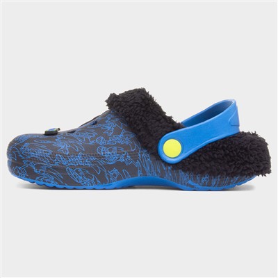 Kids Blue Warm Lined EVA Clog