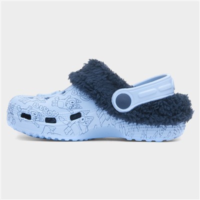 Borg Kids Blue Warm Lined EVA Clog