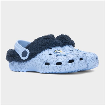 Borg Kids Blue Warm Lined EVA Clog