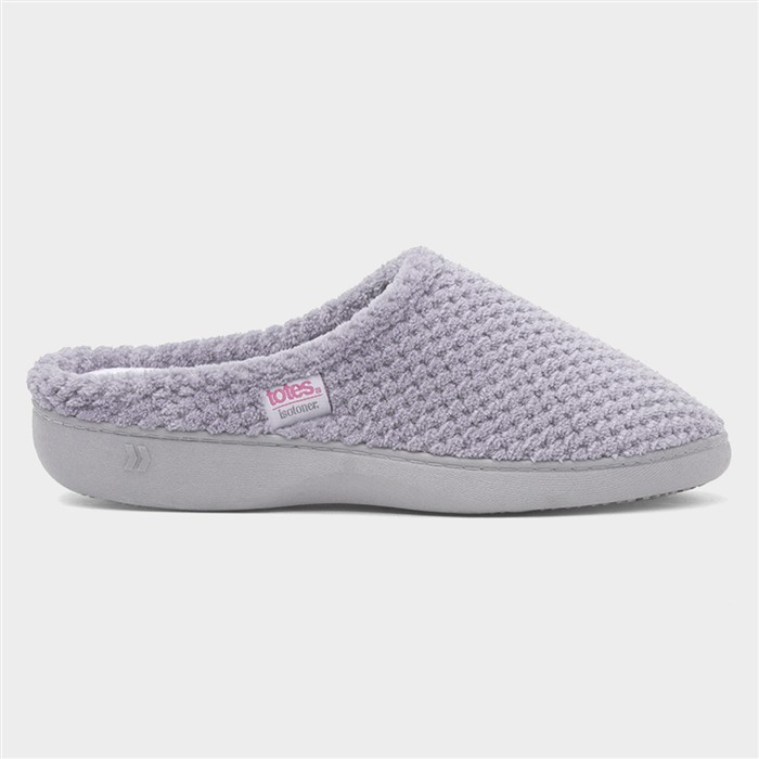 Popcorn Terry Womens Grey Mule Slipper