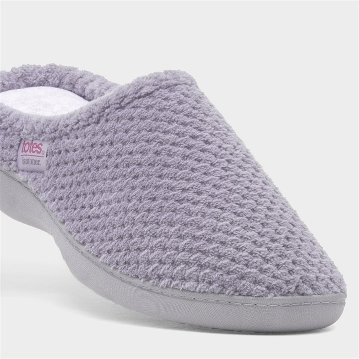 Popcorn Terry Womens Grey Mule Slipper