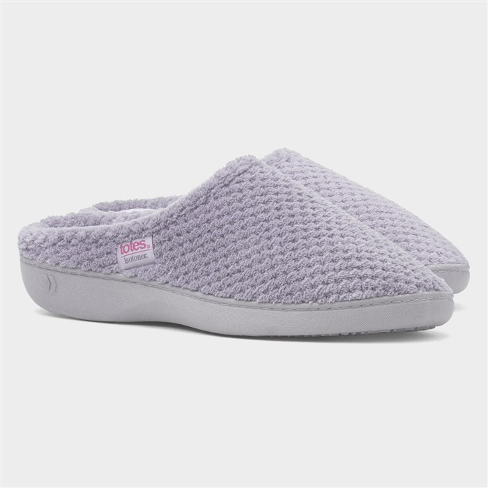 Popcorn Terry Womens Grey Mule Slipper