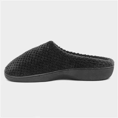 Popcorn Terry Womens Black Slipper