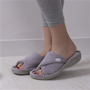 Totes Popcorn Turnover Womens Grey Slipper (Click For Details)