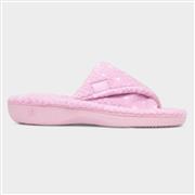 Totes Popcorn Turnover Womens Pink Spot Slipper (Click For Details)