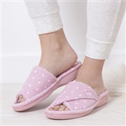 Totes Popcorn Turnover Womens Pink Spot Slipper (Click For Details)