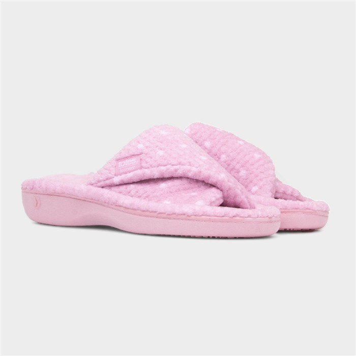 Popcorn Turnover Womens Pink Spot Slipper