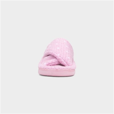 Popcorn Turnover Womens Pink Spot Slipper