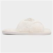 Krush Wifey Womens Cream Fluffy Slipper (Click For Details)