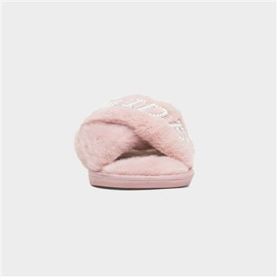Bride Squad Womens Pink Fluffy Slipper