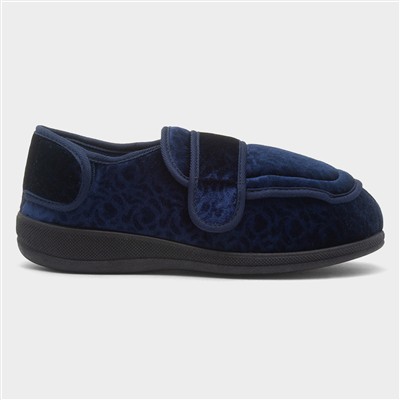 Maria Womens Navy Wider Fitting Slipper