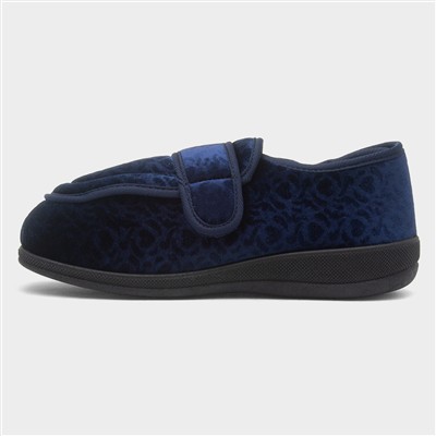 Maria Womens Navy Wider Fitting Slipper