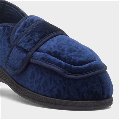Maria Womens Navy Wider Fitting Slipper