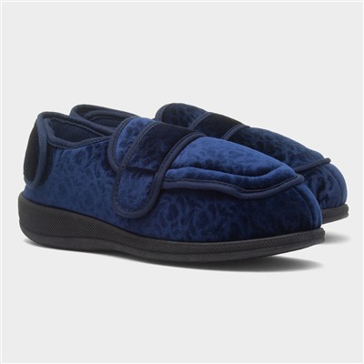 Maria Womens Navy Wider Fitting Slipper
