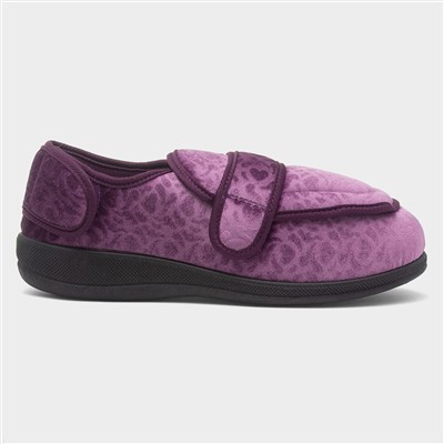 Maria Womens Plum Wider Fitting Slipper