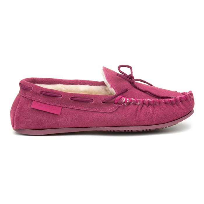Hush Puppies Allie Womens Pink Moccasin Slipper-699035 | Shoe Zone