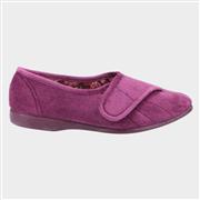 GBS Audrey Womens Purple Easy Fasten Slipper (Click For Details)