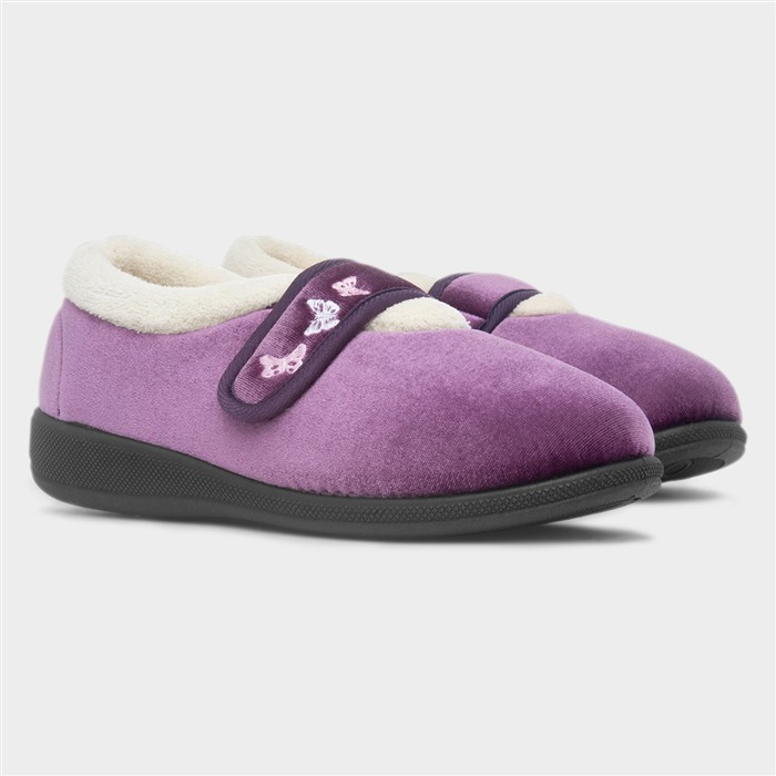 Matilda Womens Lilac Wide Fit Slipper