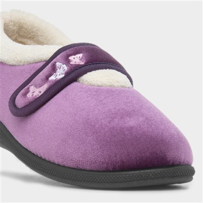 Matilda Womens Lilac Wide Fit Slipper