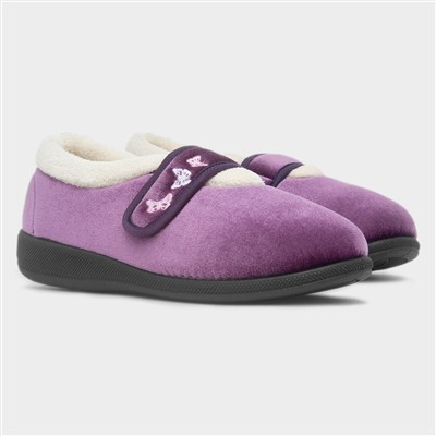 Matilda Womens Lilac Wide Fit Slipper
