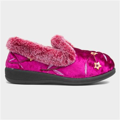 Mabel Womens Heather Wide Fit Slipper