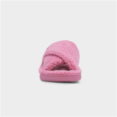 Popcorn Turnover Womens Pink Mule Slipper