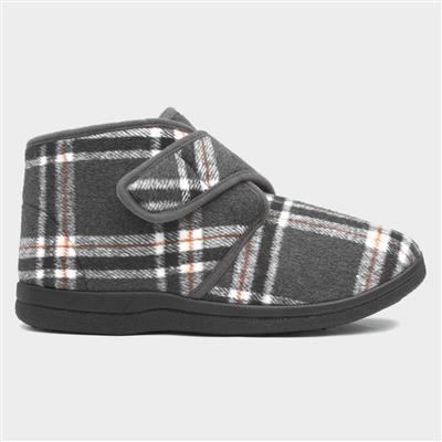 Cecil Mens Grey Tartan Bootie