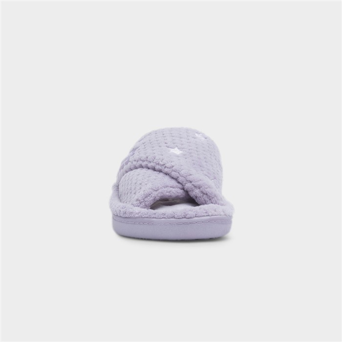 Popcorn Turnover Womens Lilac Mule Slipper
