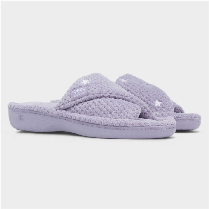 Popcorn Turnover Womens Lilac Mule Slipper