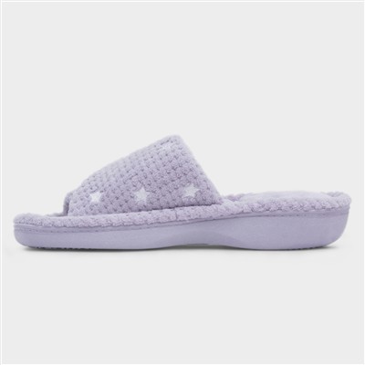 Popcorn Turnover Womens Lilac Mule Slipper