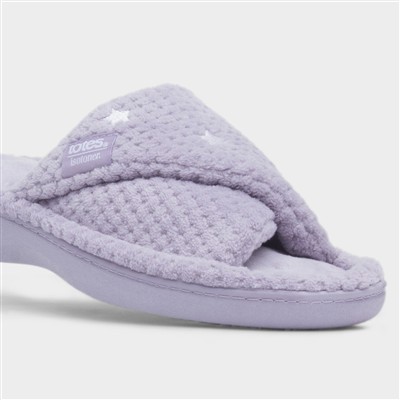Popcorn Turnover Womens Lilac Mule Slipper